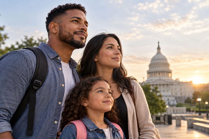 Family in the United States learning about a TPS extension